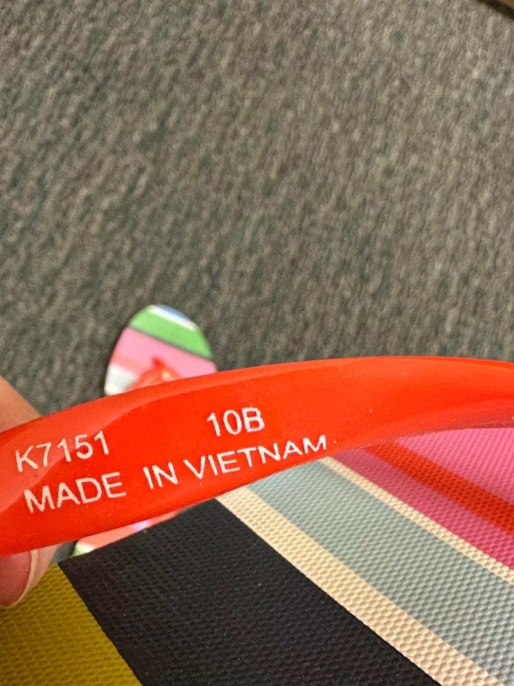 kate spade Multicolor Striped Flip Flops with Bright Orange Straps